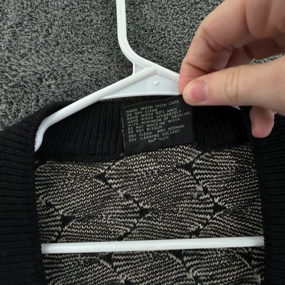 COOGI Australia Authentic Women Cardigan XL Pure Wool Ivory Black Buttons 3D - Picture 7 of 16